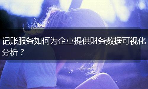 记账服务如何为企业提供财务数据可视化分析？