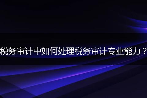 税务审计中如何处理税务审计专业能力？