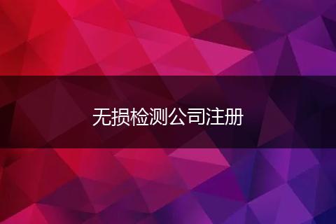 无损检测公司注册