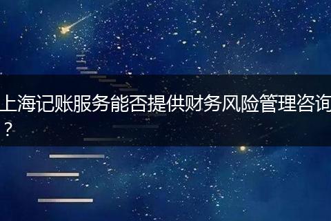 上海记账服务能否提供财务风险管理咨询？