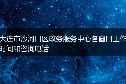 大连市沙河口区政务服务中心各窗口工作时间和咨询电话