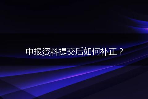 申报资料提交后如何补正？