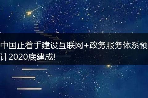 中国正着手建设互联网+政务服务体系预计2020底建成!