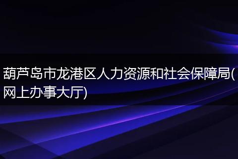 葫芦岛市龙港区人力资源和社会保障局(网上办事大厅)