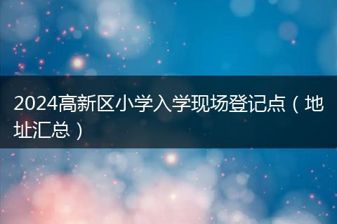 2024高新区小学入学现场登记点（地址汇总）