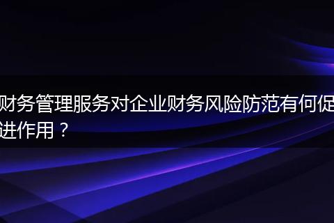 财务管理服务对企业财务风险防范有何促进作用？