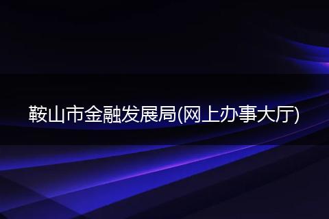 鞍山市金融发展局(网上办事大厅)