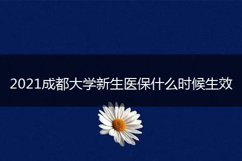 2021成都大学新生医保什么时候生效
