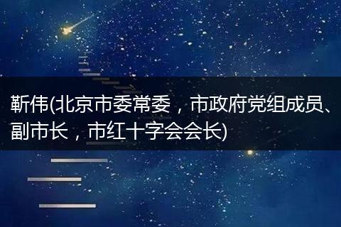 靳伟(北京市委常委,市政府党组成员、副市长,市红十字会会长)