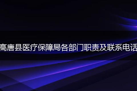 高唐县医疗保障局各部门职责及联系电话