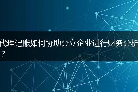 代理记账如何协助分立企业进行财务分析？