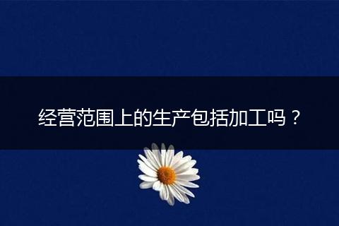 经营范围上的生产包括加工吗?