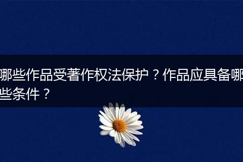哪些作品受著作权法保护？作品应具备哪些条件？