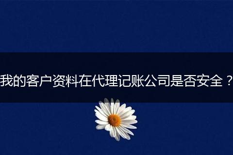 我的客户资料在代理记账公司是否安全?