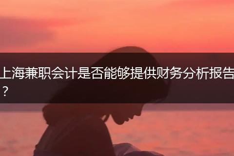 上海兼职会计是否能够提供财务分析报告？