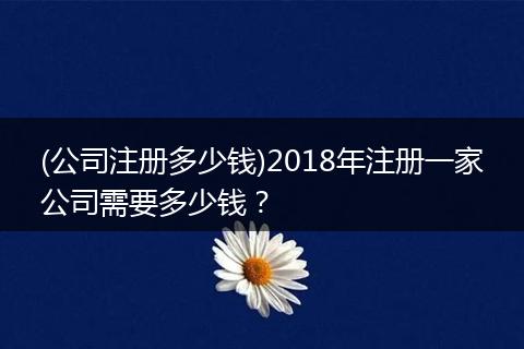 (公司注册多少钱)2018年注册一家公司需要多少钱？