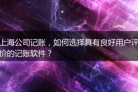 上海公司记账，如何选择具有良好用户评价的记账软件？