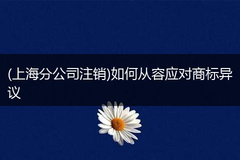 (上海分公司注销)如何从容应对商标异议
