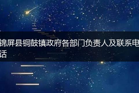 锦屏县铜鼓镇政府各部门负责人及联系电话