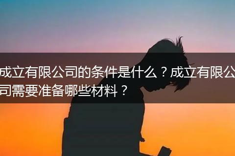 成立有限公司的条件是什么？成立有限公司需要准备哪些材料？