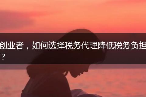 创业者，如何选择税务代理降低税务负担？