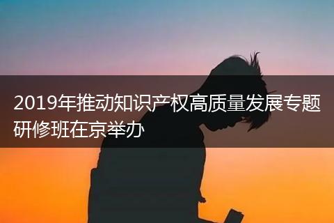 2019年推动知识产权高质量发展专题研修班在京举办
