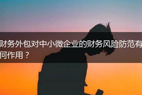 财务外包对中小微企业的财务风险防范有何作用?