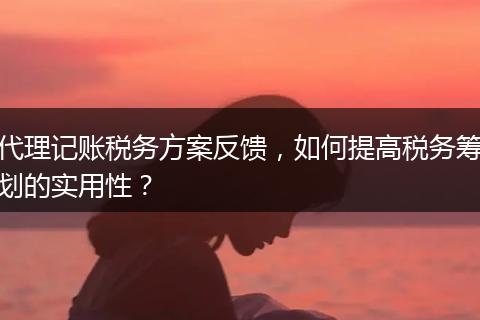 代理记账税务方案反馈，如何提高税务筹划的实用性？