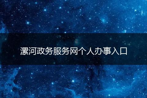 漯河政务服务网个人办事入口