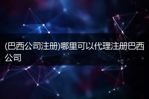 (巴西公司注册)哪里可以代理注册巴西公司