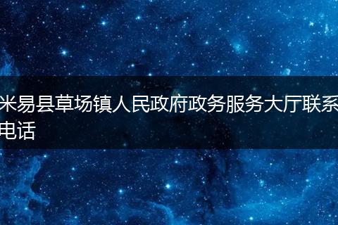 米易县草场镇人民政府政务服务大厅联系电话