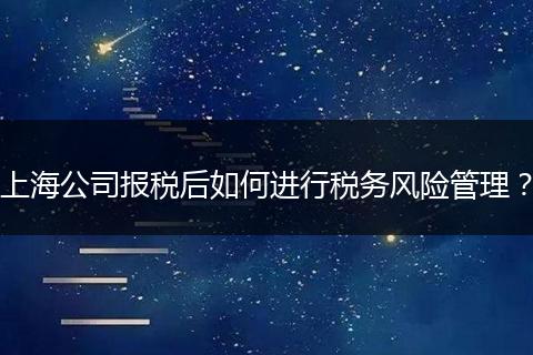 上海公司报税后如何进行税务风险管理？