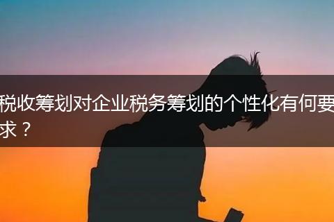 税收筹划对企业税务筹划的个性化有何要求？