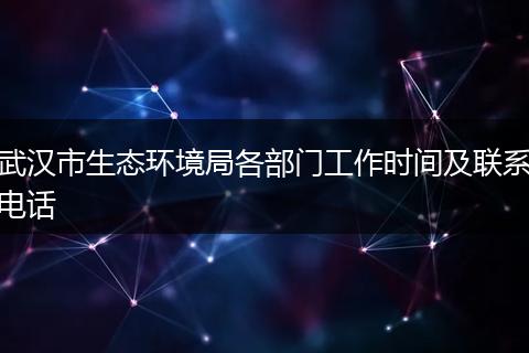 武汉市生态环境局各部门工作时间及联系电话