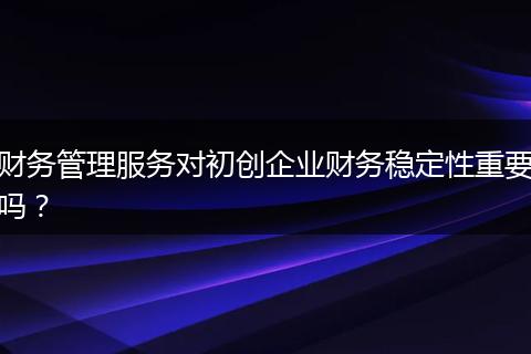 财务管理服务对初创企业财务稳定性重要吗？