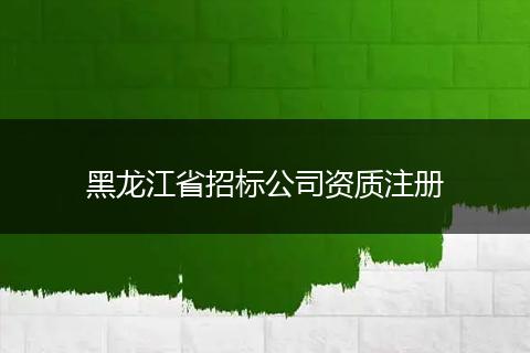 黑龙江省招标公司资质注册