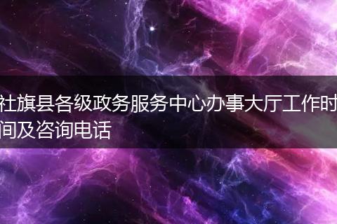 社旗县各级政务服务中心办事大厅工作时间及咨询电话