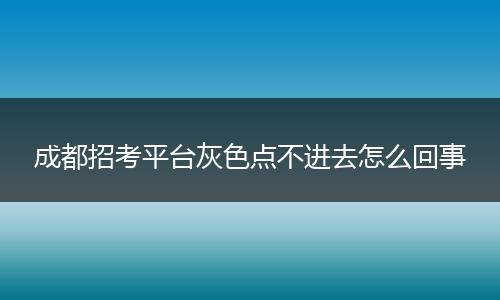 成都招考平台灰色点不进去怎么回事
