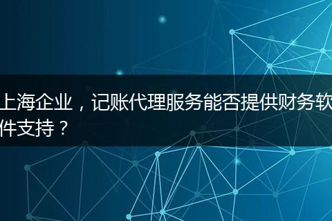 上海企业，记账代理服务能否提供财务软件支持？