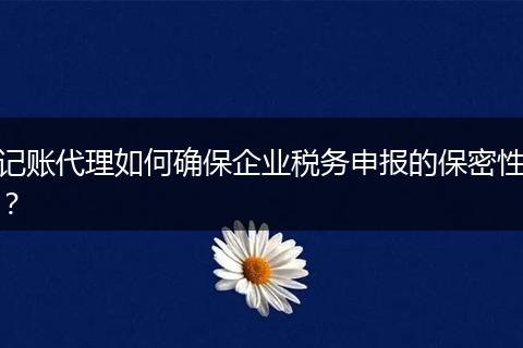 记账代理如何确保企业税务申报的保密性？