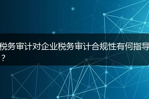 税务审计对企业税务审计合规性有何指导？