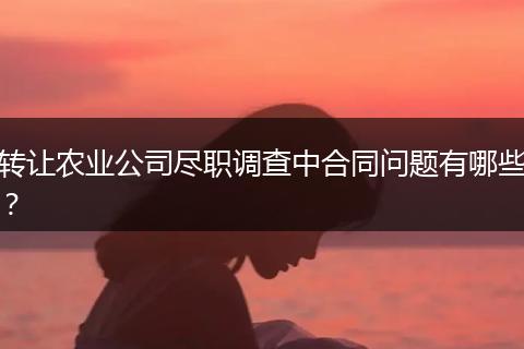 转让农业公司尽职调查中合同问题有哪些？