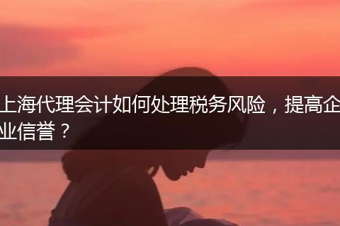 上海代理会计如何处理税务风险，提高企业信誉？