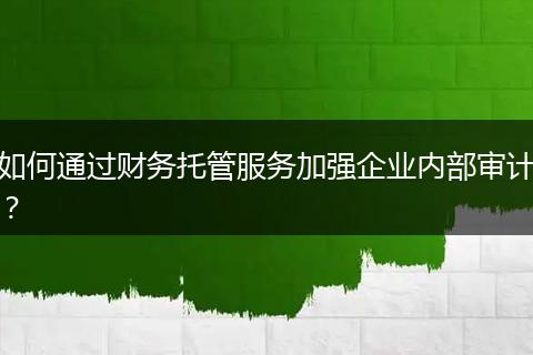 如何通过财务托管服务加强企业内部审计？