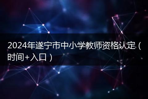 2024年遂宁市中小学教师资格认定（时间+入口）