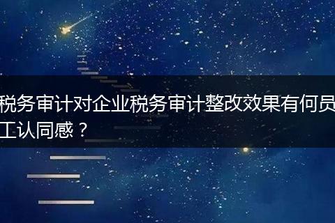 税务审计对企业税务审计整改效果有何员工认同感？
