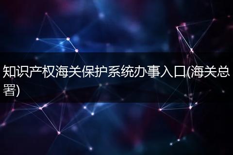 知识产权海关保护系统办事入口(海关总署)