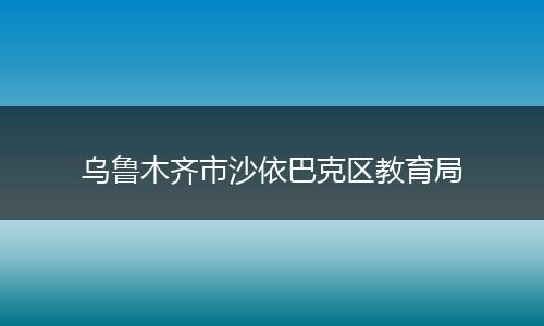 乌鲁木齐市沙依巴克区教育局