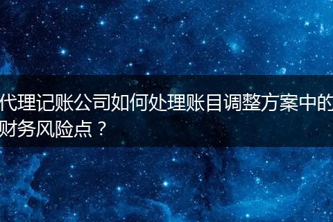 代理记账公司如何处理账目调整方案中的财务风险点？