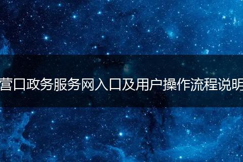 营口政务服务网入口及用户操作流程说明